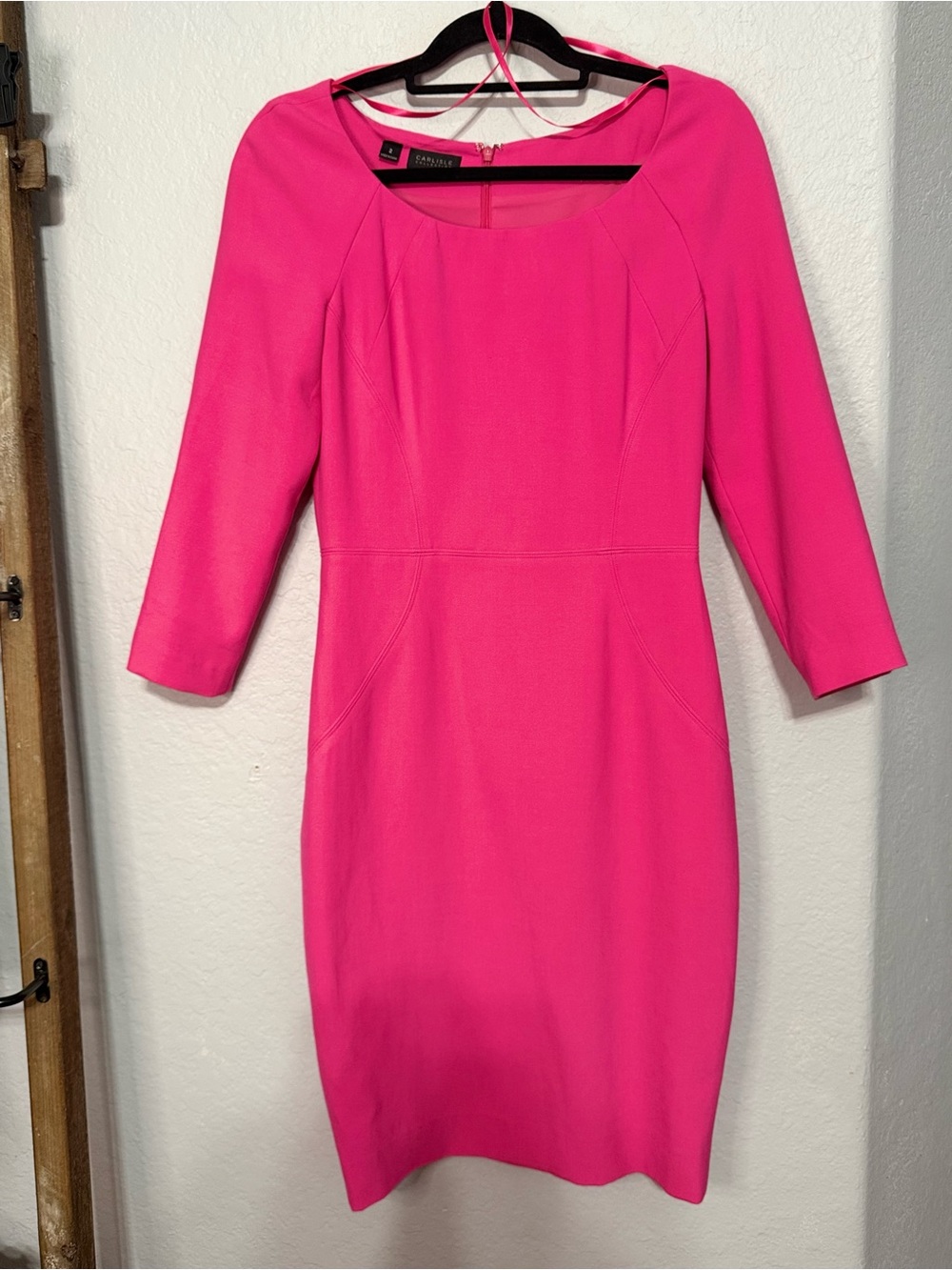 Carlisle Hot Pink Midi Sheath Dress